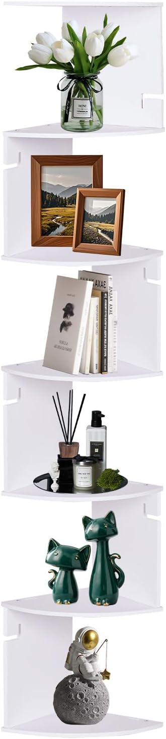 Modern Wall-Mounted Corner Shelf – 7 Tier
