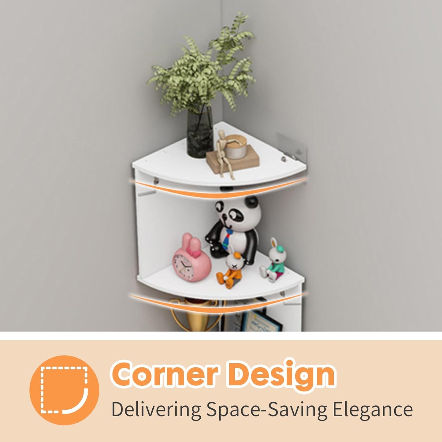 Modern Wall-Mounted Corner Shelf – 7 Tier
