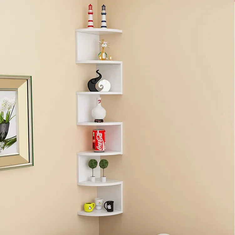 Modern Wall-Mounted Corner Shelf – 7 Tier
