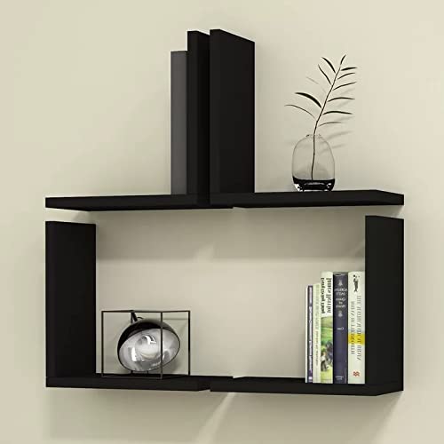Minimalist L-Shaped Wall Shelves – Modern Floating Corner Racks (Set of 04 )