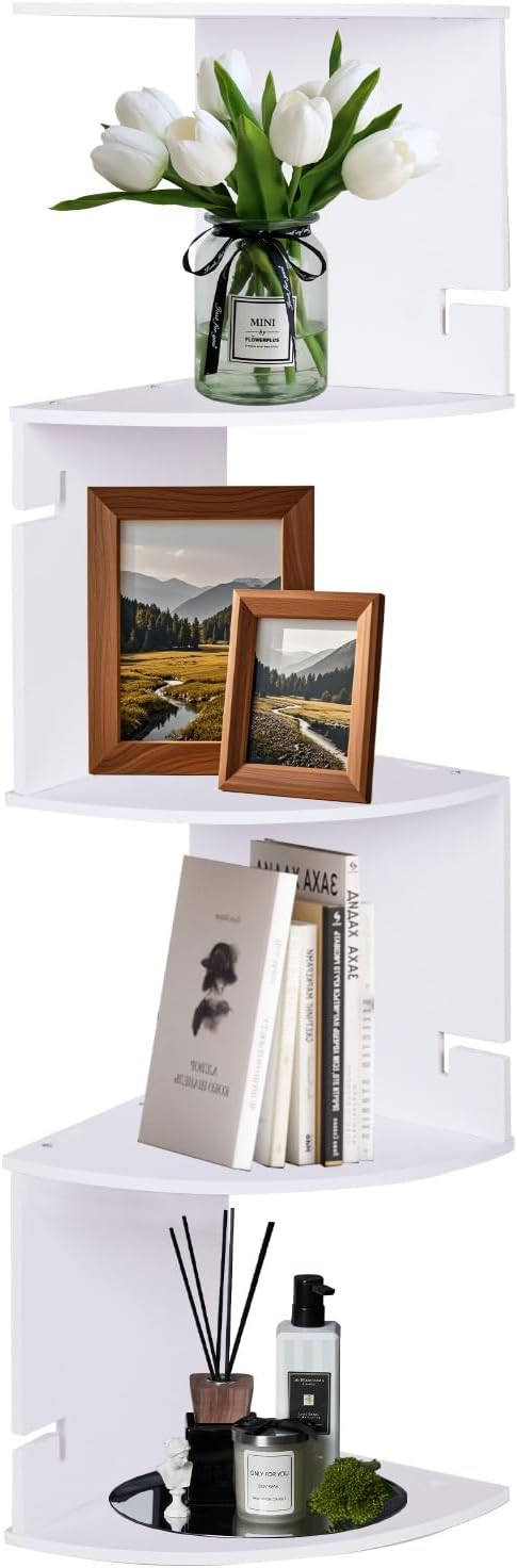 Modern Wall-Mounted Corner Shelf – 5 Tier