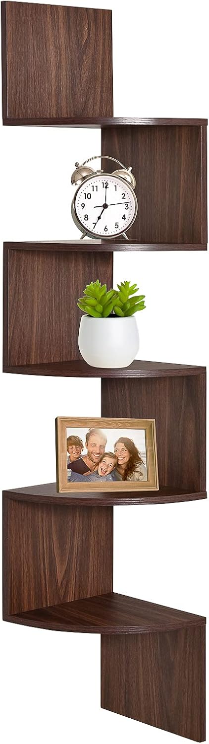 Modern Wall-Mounted Corner Shelf – 5 Tier