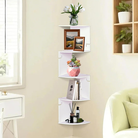 Modern Wall-Mounted Corner Shelf – 5 Tier