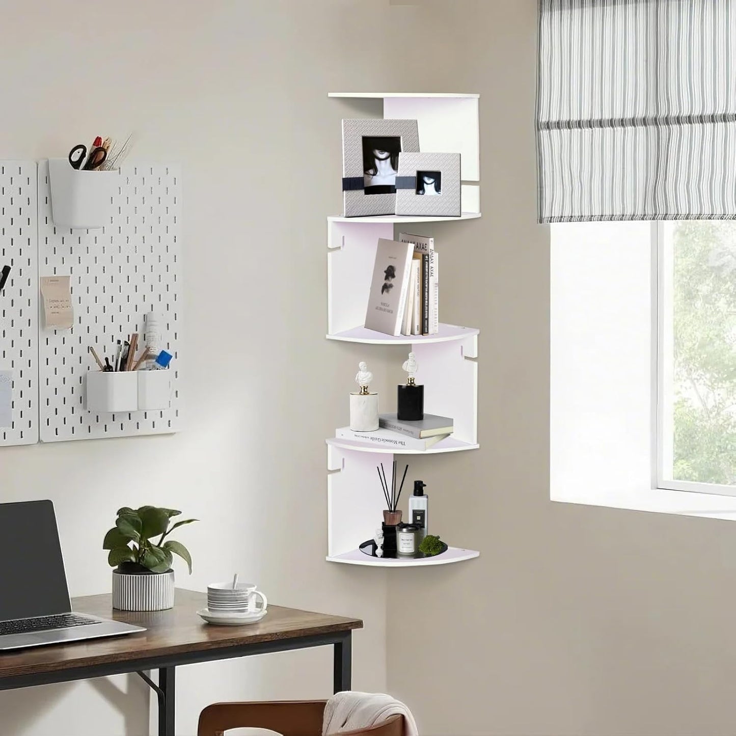 Modern Wall-Mounted Corner Shelf – 5 Tier